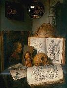 Vanitas still life with skull simon luttichuys